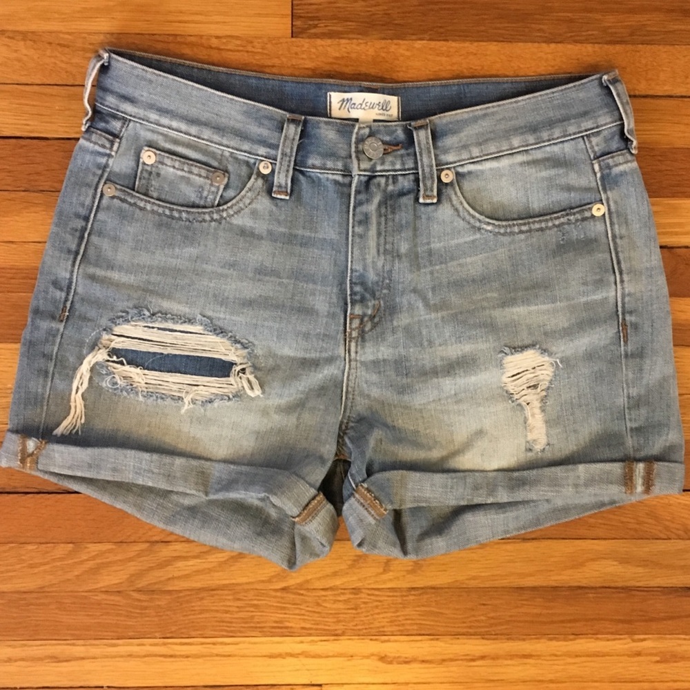 Madewell denim boyshorts: rip and repair edition
